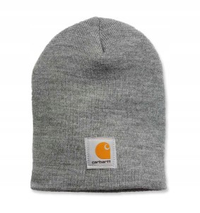 Czapka zimowa Carhartt Knit beanie heather grey szara ciepła czapka bez wywijania prosta