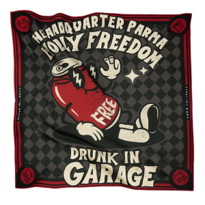 Holy Freedom HEADQUARTER FOULARD Chusta ze świetną grafiką apaszka motocyklowa bandama  