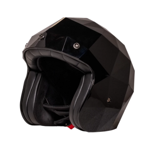 Holy Freedom Stealth Diamond helmet gloss black nietuzinkowy otwarty kask motocyklowy  czarny połysk