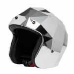 Holy Freedom Helmet stealth Strobo srebrny otwarty kask motocyklowy kanciasta skorupa