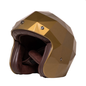 Holy Freedom Helmet stealth Gold Eye otwarty kask motocyklowy kanciasta skorupa ciemno złoty