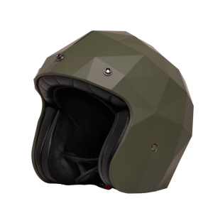 Holy Freedom Helmet stealth Lieutenant otwarty kask motocyklowy kanciasta skorupa ciemno zielony kolor