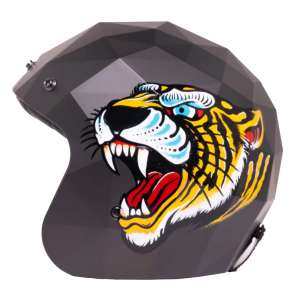 Holy Freedom Helmet stealth Sandokan otwarty kask motocyklowy z tygrysem