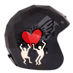 Holy Freedom Helmet stealth Pop Heart ręcznie malowany otwarty kask motocyklowy  