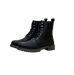 Trip Machine Derby boots Dark Shadow czarne skórzane porządne buty motocyklowe