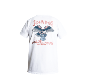 Biała koszulka John Doe T-Shirt Eagle White stylowa koszulka motocyklowa z dużą grafiką na plecach 