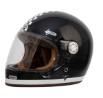 Kask motocykowy By City Roadster III Race helmet black retro kask motocyklowy z szachownica cafe racer