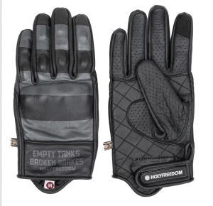 Skórzane rękawice motocyklowe szaro-czarne Holy Freedom Dalton grey gloves 