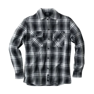 Koszula flanelowa w kratę biało-czarna West Coast Choppers Rigid Flannel shirt 