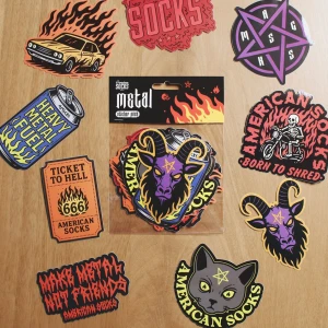 Zestaw oldschoolowych naklejek American Socks Metal Sticker Pack stickers