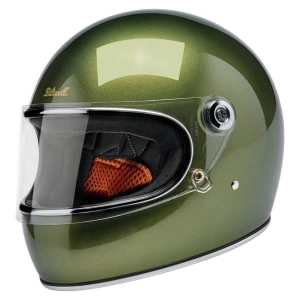 Kask Biltwell Gringo S metallic dart green retro kask motocyklowy integralny butelkowa zieleń