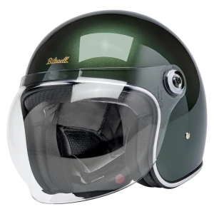 Otwarty kask z szybą Biltwell Tahoe helmet metallic sierra green zieleń butelkowa kask motocyklowy otwarty z ECE 22.06 