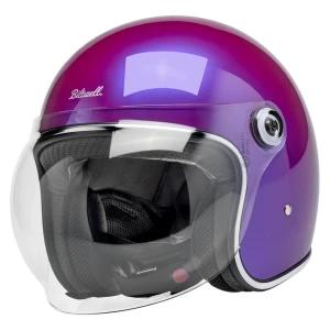 Otwarty kask z szybą Biltwell Tahoe helmet metallic grape fioletowy kask motocyklowy otwarty z ECE 22.06  