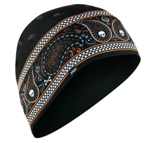 Czarno-pomarańczowa czapka pod kask ZANheadgear Helmet beanie sportflex classic bandana