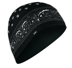 Czarna czapka pod kask ZANheadgear Helmet beanie sportflexr black paisley