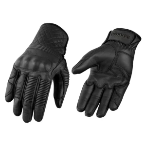 Rokker Tucson gloves black czarne skórzane rękawice motocyklowe 