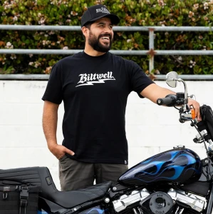 Koszulka Biltwell Core t-shirt czarna koszulka motocyklowa z fajną grafiką