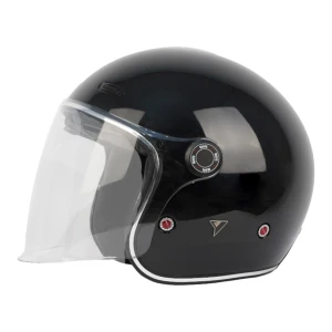 By City Metropolitan helmet black shiny czarny otwarty kask z blendą i szybą