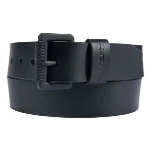 Pasek do spodni Carhartt Bridle leather roller buckle czarny skórzany pasek z czerną klamrą