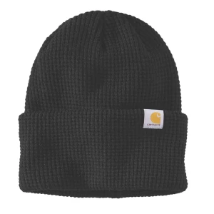 Czapka Carhartt Waffle Cuffed Beanie black ciepła jesienno-zimowa czapka 