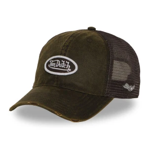 Czapka z daszkiem Von Dutch MAC cap vinted green/brown cap truckerka z motywem motocyklowym brązowo-zielona