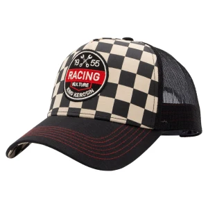 Czapka z daszkiem w szachownicę King Kerosin Racing culture cap black
