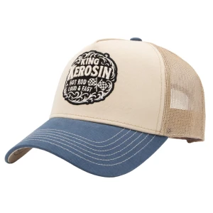 Czapka z daszkiem King Kerosin Hot Rod cap off white niebiesko-kremowa