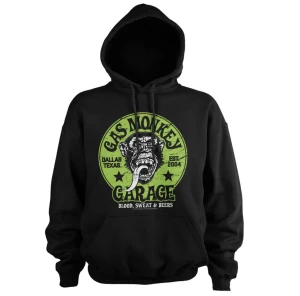 GMG Green Logo hoodie black czarna bluza z kapturem Gas Monkey Garage z grafiką na klacie