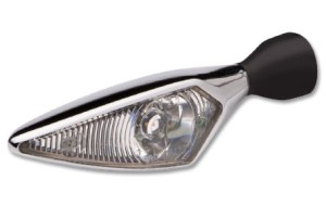 Kierunkowskaz Kellermann Micro Rhombus klosz biały chromowana obudowa kierunkowskazy motocyklowe custom